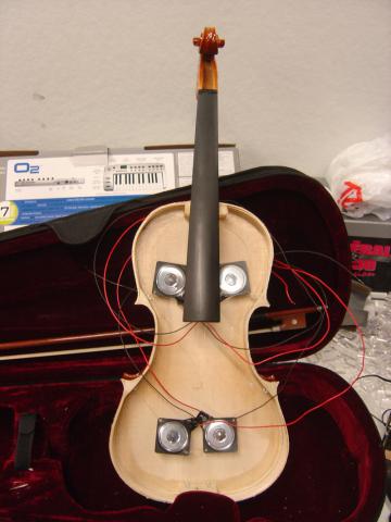 Violin with speakers